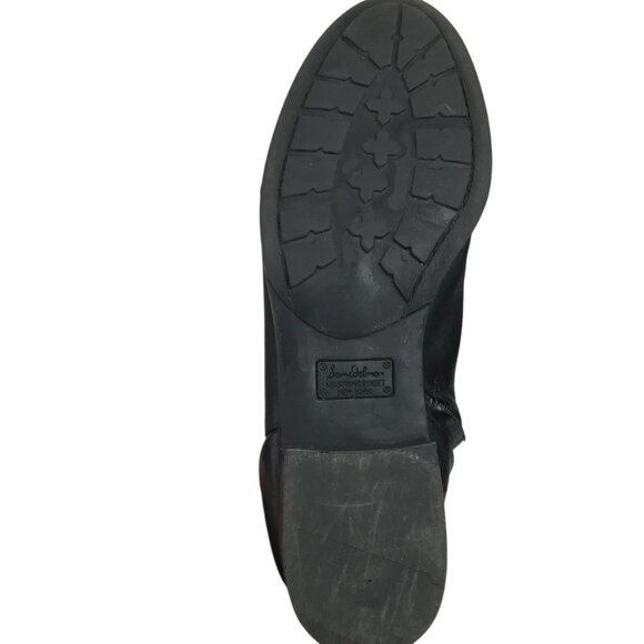 Sam Edelman Pam Over-The-Knee Black Leather Textile Boots Womens 8M - Picture 12 of 16